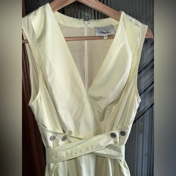3.1 Phillip Lim Soft Yellow High-Low Dress – Size 4 - Picture 4 of 9